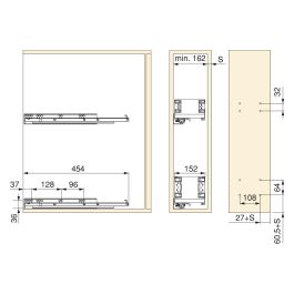 Emuca Porte-bouteilles latéral extractible Titane Simplex avec fermeture amortie, module 200mm, Gris anthracite