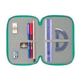 Pochette à crayons triple Real Betis Balompié Aigue marine 12,5 x 19,5 x 5,5 cm 37 Pièces