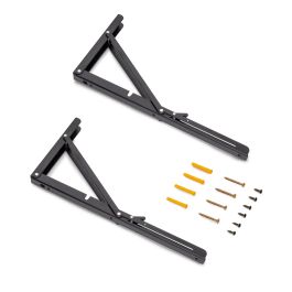 Emuca Jeu de Supports de pliage, longueur 403mm, Acier, Peint en noir