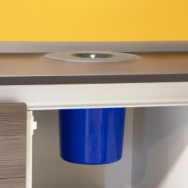 Emuca Poubelle encastrable sur le plan de travail Recycle, 1 bac extractible 7 litres, Acier inoxydable et Plastique