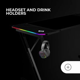 Bureau Gaming Mars Gaming ESCRITORIO ERGO RGB Noir 120 x 60 cm
