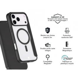 Force Case Étui Folio Compatible MagSafe pour iPhone 17 Pro Max - Protection Complète et Design Rafiné - Noir