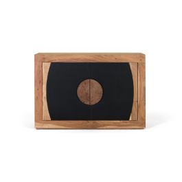 Giner y Colomer - Buffet en bois d'acacia 2 portes, meuble de rangement buffet salle à manger, couleur naturel et noir, 57x47cm par porte Precio: 923.988. SKU: B1CTJ52DCX