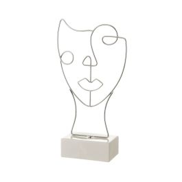 Figurine Décorative Blanc Argenté Céramique Fer 18,5 x 8 x 34,3 cm