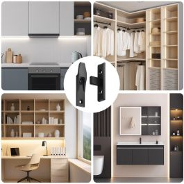 HERRAJES ALK Union de Paneles Plástico Negro para Montaje Suspendido Keku SU M+H Desmontable