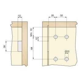 CAMAR Colgador Mueble Suspendido 807 Forte Derecha Con Tacos - Patentado. 55Kgs/Und.