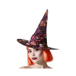 Sombrero de Sorcière Pourpre Foncé avec Imprimé Halloween Multicolore (Fantômes, Citrouilles) - Accessoire de Déguisement pour Enfants Precio: 1.896. SKU: B1G283RY3R