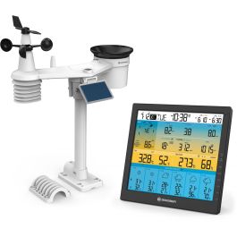 Bresser 7003220 Station météo intelligente 7-en-1 solaire avec WiFi - Écran couleur LCD 10" (25.4 cm), prévisions, capteur extérieur - Noir