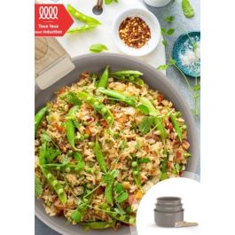 Set de 3 casseroles - Tous feux dont induction - ARTHUR MARTIN - AM1122 - Céramique - Ø 16-18-20 cm + poignée amovible - Taupe