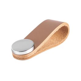 Viefe Tirador Colgante Piel Flexa 22X70 Acabado Beige Cromo