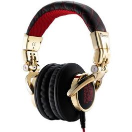 Thermaltake TteSPORTS DRACCO Signature - Casque gaming supra-aural avec micro filaire (Noir/Rouge/Doré, câble 3.5mm amovible 1.5m)