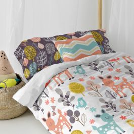 Parure de couette HappyFriday Moshi Moshi Woodland Multicouleur Lit 1 persone 2 Pièces