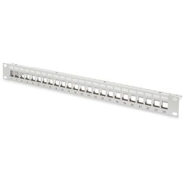 DIGITUS Patchpanel 1HE 24-Port Modular Patchpanel grau