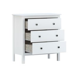 Commode Alexandra House Living Blanc 76 x 81 x 39 cm 3 tiroirs