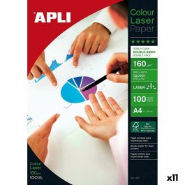 Papier Photo Glacé Apli Colour Laser A4 100 Volets (11 Unités)