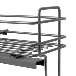 Emuca porte-bouteilles extractible TitaneMax avec fermeture à amortie, gauche, 3 plateaux, module 200mm, Acier, Gris Anthracite