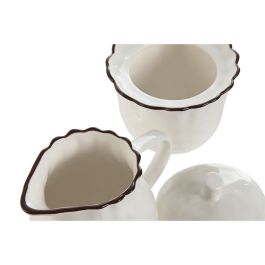 Laitière et sucrier Home ESPRIT Blanc Marron Porcelaine 250 ml 12 x 8,4 x 8 cm 2 Pièces