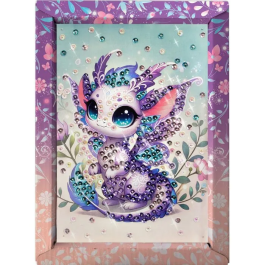 Lansay - Kit Loisir Créatif Collection Sequins Féerique Dragon - Cadre à Décorer avec Sequins et Épingles - À Partir de 6 Ans