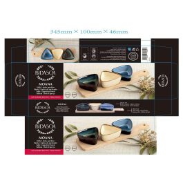 Tabla Aperitivo Bambú Cerámica Moana Bidasoa 34x9,5x4,5 cm