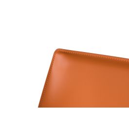 GINER Y COLOMER - Jeu de 2 Chaises Design à Assise en Simili Cuir Orange avec Pieds Antidérapants - H80 x L46 cm