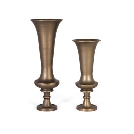Giner y Colomer Fabrica2 Lot de 2 vases décoratifs en aluminium avec finition bronze vieilli - Grand 80x20cm, Petit 62x25cm Precio: 287.988. SKU: B1A47S5WBL