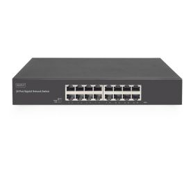 DIGITUS Switch 16-Port Gigabit, 19" unmanaged schwarz