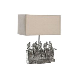 Lampe de bureau DKD Home Decor 36 x 21,5 x 43 cm Argenté Beige Métal Résine 220 V 50 W