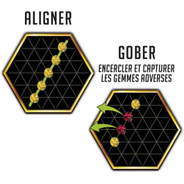 Lansay - Jeu de société stratégique familial J'EMME, à partir de 8 ans, 2 à 6 joueurs, 20 min de jeu, alignement et protection de gemmes