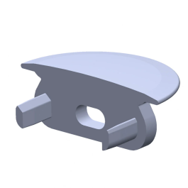 Bouchon de Fin de Profil Type ECO P02 - Plastique - Blanc - Avec Trou