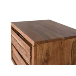 GINER Y COLOMER Table de nuit 2 tiroirs en acacia massif avec pattes métal - 50x40x56 cm - Antidérapante - Montage nécessaire - Modèle NATURAL