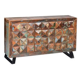 GINER Y COLOMER - Buffet en bois recyclé multicolore, 150x90x40 cm, 3 tiroirs et 3 portes avec étagères, nécessite assemblage Precio: 1127.988. SKU: B1ASLDJ8RH