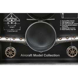 Horloge Murale Home ESPRIT Doré Argenté Métal Avion Vintage 175 x 21 x 64 cm