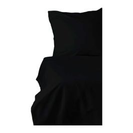 Jeu de couette 220x240 cm + 2 taies d'oreiller 60x60 cm - 100% Coton Satiné - Noir - ASI8684282601265