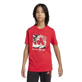 T shirt à manches courtes Enfant Adidas Camo Logo Rouge
