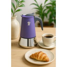 Pezzetti Cafetière italienne STEELEXPRESS en acier inoxydable 2 tasses, compatible induction, Azul índigo
