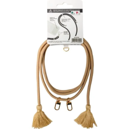 BBC Sac bandoulière beige avec pompons Réf. BIG3571211494959