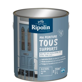 Ripolin Peinture multi-supports Mat, 2L, RAL 5024 Bleu pastel - Pour bois, métal, béton, PVC - Résistante aux intempéries, UV, humidité et corrosion Precio: 91.092. SKU: B17WG7ESYQ