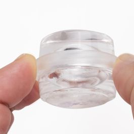 Lot de 6 butées de porte cylindriques adhésives, fixation au sol, Plastique, Transparent