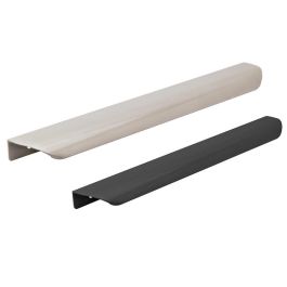 SYSTEM Tirador Biel Aluminium Finitions Nickel Brossé et Noir Mat Noir Mat Entraxe 320mm