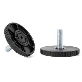 HERRAJES ALK Pied Nivelador Rido Ø50 M8X24 Noir et Gris