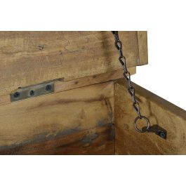 Table basse en bois recyclé avec 5 tiroirs et roulettes en métal multicolore - 110 x 70 x 42 cm