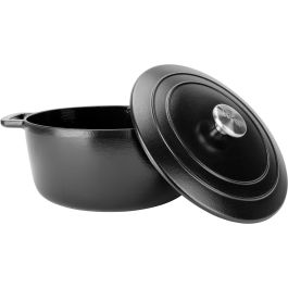 Cosy & Trendy Casserole en Fonte Émaillée Ø28 cm 6,15 L Induction Noire