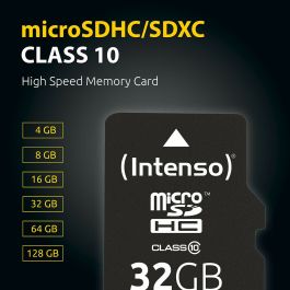 Intenso Carte MicroSDXC 128 Go Classe 10 Vitesse 25 Mo/s Résistante aux Chocs, Température, Eau et Rayons X