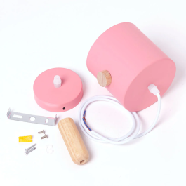 Lampe suspendue Scarlet en métal et bois, design moderne, cable réglable, SKD-P1014-OG