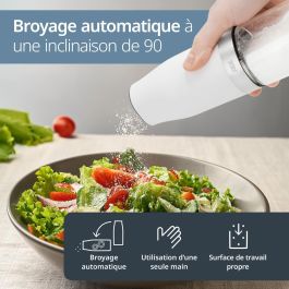 Ade Jeu de 2 moulins électriques MILL Verre/Synthétique Blanc et Noir Hauteur 18,3 cm ADE4262379094622