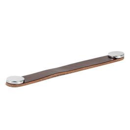 VIEFE Poignée en Cuir Flexa C128 L150 Beige/Chrome Finition Marron - Entraxe 128mm