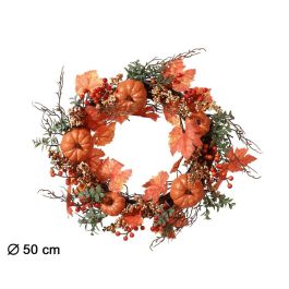 Coronne Automnale Décorative de 50 cm avec Citrouilles et Feuillage pour Halloween et Saison d'Automne - Accesoire Festif Precio: 29.544. SKU: B1EKPZVGHV