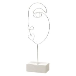 Figurine Décorative Blanc Argenté Céramique Fer 15,7 x 8 x 42,9 cm