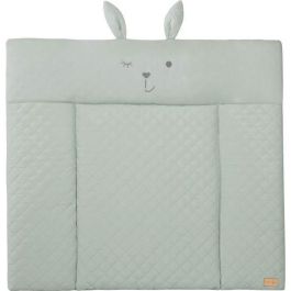 Matelas a langer - ROBA - Visage de lapin - 85 x 75 cm - Vert givré