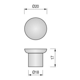 HERRAJES ALK Pommeau Acier Inoxydable Rami D13 20mm H17